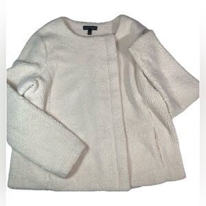 Banana Republic Cream Fleece Teddy Jacket Women’s Large Soft Cozy